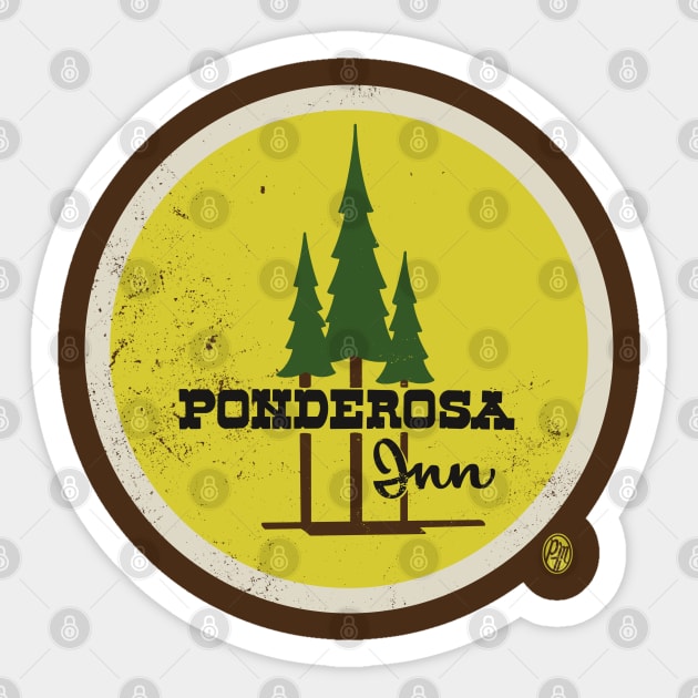 Vintage, Ponderosa Inn, Burley, Idaho Sticker by StudioPM71